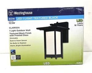 Westinghouse Clarissa LED Textured Black 1-Light Outdoor Wall Lantern New - Picture 1 of 3