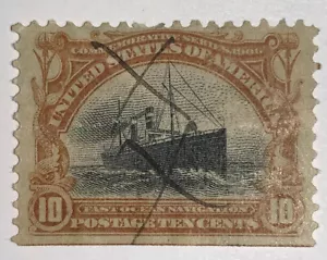 Travelstamps:1901 US Stamps Sc#299 10c Pan-American Issue Fast Ocean Navigation - Picture 1 of 6
