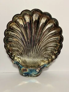 XL Silver Shell Dish Victorian Rose WM Rogers & Son 12.75" x 11" Floral Crest - Picture 1 of 2