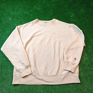 Suéter Vintage Champion Para Hombre Extra Grande Blanco Crema Jersey Tejido Inverso - Imagen 1 de 13