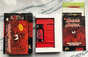 Spider Man Venom.Maximum Carnage.Super Nintendo Snes Ntsc.. inc Poster..VGC - Picture 1 of 14