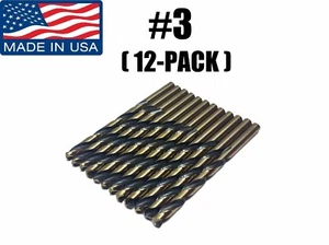 (12-PACK) Number #3 38960 Norseman Viking USA Drill Bit Super Premium Jobber - Picture 1 of 2