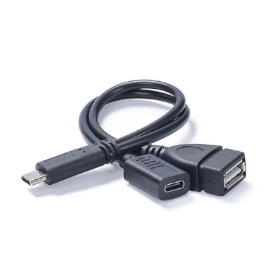 USB C Male to C Female A Female OTG Charging Data Sync Cable Flash Drive Mobile - Image 1 of 4