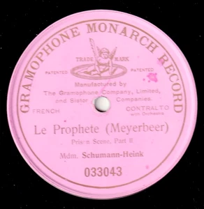 Schumann-Heink. Meyerbeer (Prophete - Prison scene, part 2). Predog 033043. NM- - Picture 1 of 1