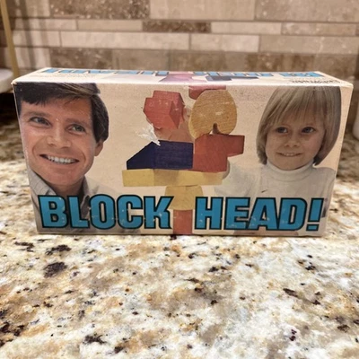 VINTAGE PARKER BROTHERS BLOCK HEAD! BALANCING SKILL GAME 20 PIECES 1979 NO. 37 - Image 1 of 4