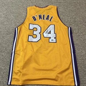 LOS ANGELES LAKERS- SHAQUILLE O’NEAL SIGNED AUTOGRAPH JERSEY BAS COA SHAQ NBA - Picture 1 of 8