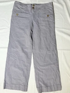Anthropologie Elevenses Wide Leg Trousers Womens 10 Gray Pin Strip Pants - Picture 1 of 9
