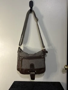 CARRAIG DONN Military GreenCanvas- Brown Leather Messenger Bag Purse Handbag - Picture 1 of 6