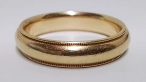 14kt Yellow Gold 5mm Large Comfort Band - Sz 10.25 - 7.6G - Picture 1 of 7