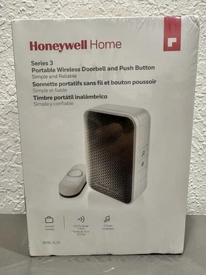 Timbre y botón inalámbrico portátil Honeywell Home RDWL311A2000 serie 3 nuevo Foto 1 de 4