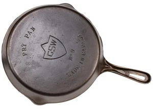 Vintage General Steel Wares (GSW) No 9 Gusseisen Pfanne restaurierter Zustand Mitte 1940er - Bild 1 von 8
