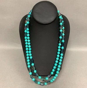 Heidi Daus Ladies Choice Turquoise + Glass Crystal Beaded Necklace (43") - Picture 1 of 5