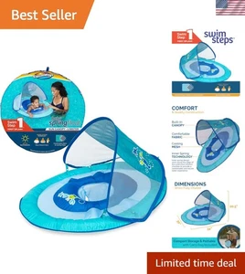 Baby Spring Float with Adjustable Canopy & UPF 50+ Sun Protection - Blue Lobster - Picture 1 of 8