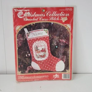 Christmas Stocking Counted Cross Stitch Kit Sleigh Ride NOS 2981B Vogart Craft - Picture 1 of 7