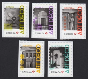 ARCHITECTURE, ART DECO = Canada 2011 #2472-2476 MNH Set of 5 Cut from BOOKLET - Picture 1 of 1