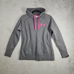 Under Armour Storm Loose Gray w Pink Accents Pullover Hoodie Sweatshirt Sz XS - Picture 1 of 15