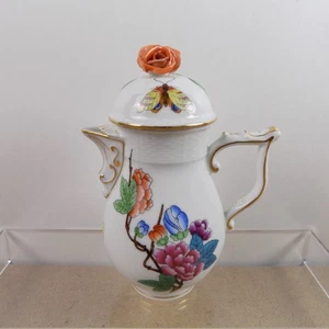 Herend Queen Victoria Mini Individual Coffee Pot ***AS IS LID*** - Picture 1 of 13