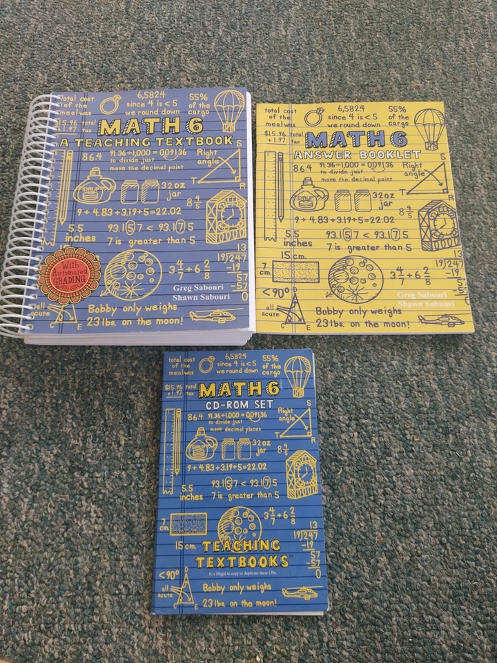 TEACHING TEXTBOOKS MATH 6 Answer Key Student Text CD-Rom Complete SET Sabouri - Image 1 of 1