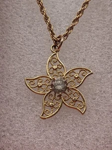 14k Gold 24" 2mm Rope Chain Necklace  Diamond Star Pendant NWOT 4.90 Grams - Bild 1 von 10