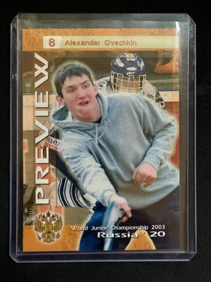 2003 Alexander Ovechkin World Juniors Preview Russian Ice ROOKIE Rare #1 - Image 1 of 2