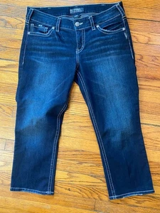 Silver Jeans Suki Capri Jeans Damen 33 L22,5 blau Stretch Lightweight Denim - Bild 1 von 8