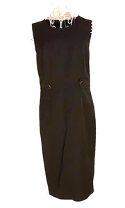 Tu Dress Women Small Sheath Bodycon Zip Black Sleeveless Slit Size 8 - Picture 1 of 13