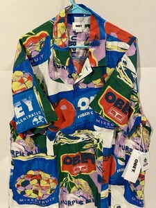 Obey Fruit Cans Button Up Shirt Short Sleeve XXL NWT Woven - Picture 1 of 8