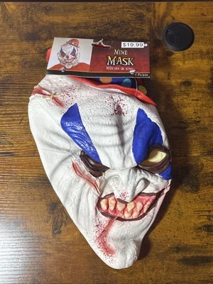 Scary Adult Clown Mime Mask Vinyl Halloween Cosplay Dress Up Spooky - Image 1 of 4