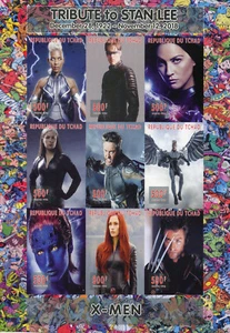 Chad 2018 MNH X-Men Stan Lee Superheroes 9v IMPF M/S Comics Movies Stamps - Picture 1 of 1
