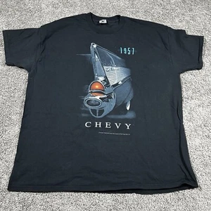 Vintage 1957 Chevy Bel-Air Black Graphic T-Shirt Size XXL - Bild 1 von 7