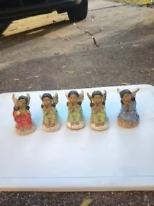 5 ANGEL GIRLS winged ceramic statue VINTAGE - Picture 1 of 23