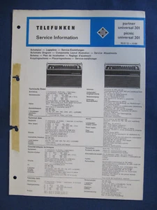 Telefunken  Partner universal 301 - picnic universal 301 Service-Information #2* - Bild 1 von 1