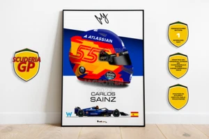 Carlos Sainz 2025 Casco F1 Impresión Póster Dibujado a Mano Obra de Arte Digital - ScuderiaGP - Imagen 1 de 1