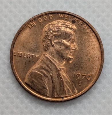1970 S Lincoln Memorial Cent VF Mint Error RPM Floating Roof Faint FG Penny - Image 1 of 4
