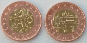 Tschechien / Czech Republic 50 Korun Kursmünze 1993 Prag KM# 1 unz. - Picture 1 of 1