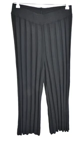 Trousers Crop Ribbed Knit Culotte Pants Wide Leg Casual Capri Size UK 10 EU 38 - Picture 1 of 12