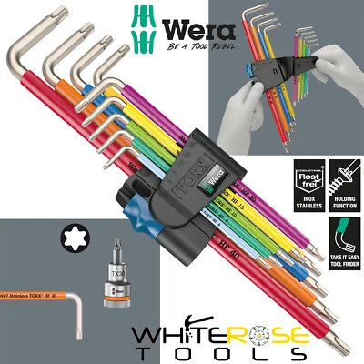Wera Torx Key Set 3967/9 TX SXL Stainless Steel Holding Function 9pc T8-T40 - Image 1 of 4