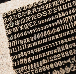 Bookbinding Brass Type set 0.20" embossing gold finishing bookbinder Blackletter - Picture 1 of 7
