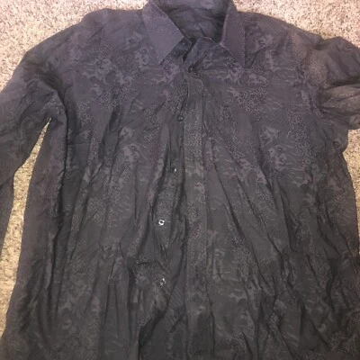 Men's Size 3xl Sean John Black Designs In Shirt. Dress Shirt ( Long Sleeve) - Image 1 of 3