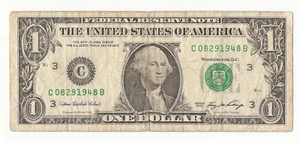 $1 Dollar Bill, Fancy Serial Number #08291948 Series 2006, Birthday - Picture 1 of 2
