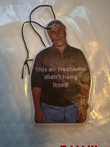 Jeffrey Epstein Car Air Freshener Funny Cool Mirror Interior Perfume Hang Itself - Picture 1 of 2