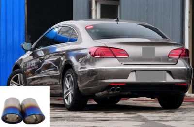 Car Rear Exhaust Tip Muffler Tailpipe For 2008-2015 VW Passat CC 2PCS BLUE - Image 1 of 4