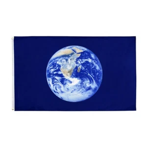 Erde Flagge Fahne Wandbild Welt Planet Blau wetterfest Ösen 90x150cm 60x90cm - Bild 1 von 5