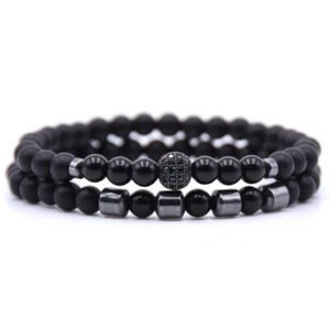 ⭐2er Set Partner Perlenarmband / Naturstein Perlen / Freundschafts Armband Typ 2 - Bild 1 von 1