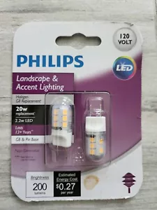 Philips Set of Two (2) G8 Bi-Pin LED 2.2W Light Bulbs 20W Replacement - Picture 1 of 2