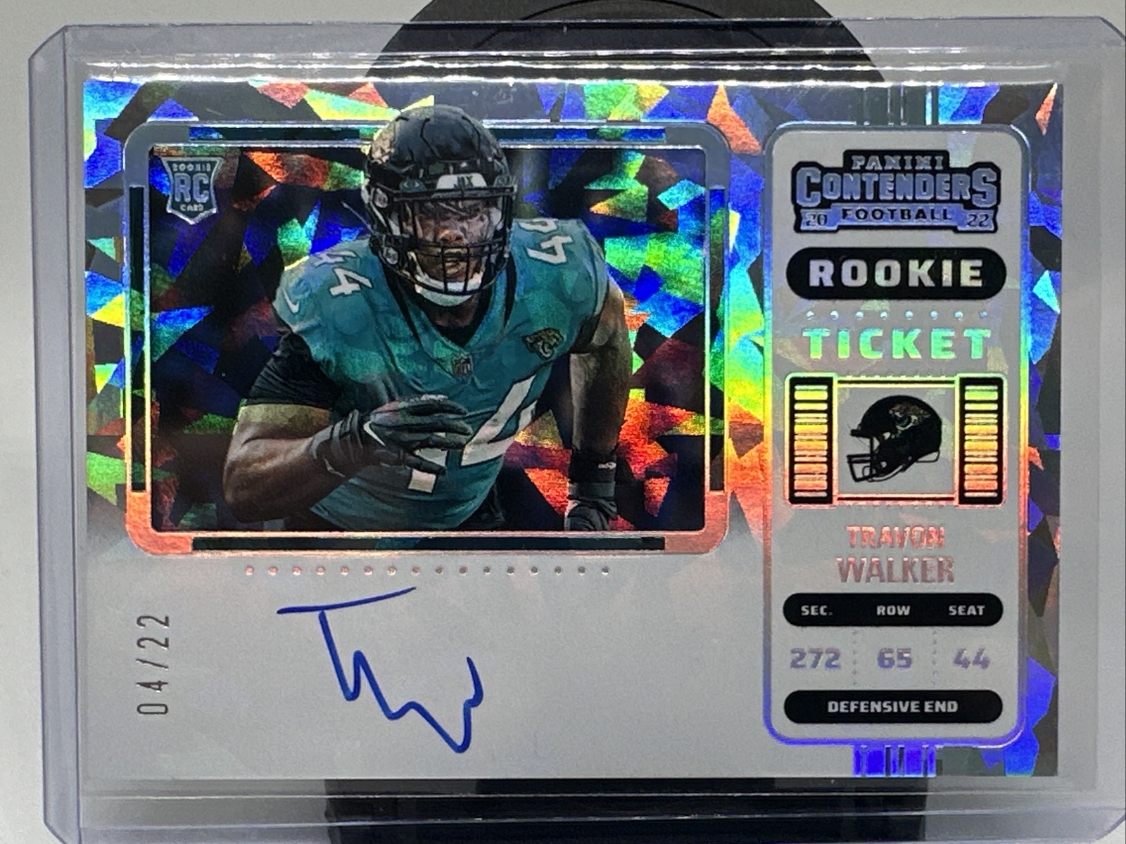 2022 Contenders Travon Walker Variation Cracked Ice /22 On Card Auto Jaguars