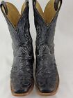 Corral Vintage A2159 Black w/ Gator Inlay Square Toe Leather Boots Mens Size 8 M