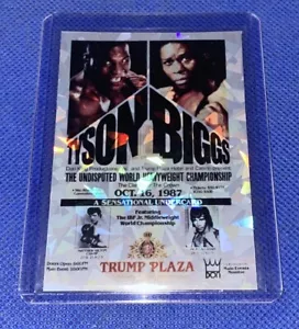 Mike Tyson vs Tyrell Biggs Boxe Personalizzato Holo Foil Mini Poster Card - Foto 1 di 4