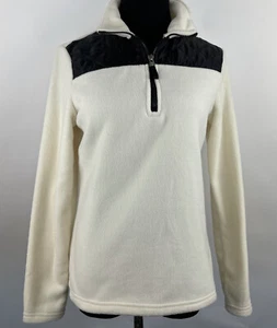 Chaps by Ralph Lauren Womens Fleece Ivory Black Pullover 1/4 Zip Size XS - Picture 1 of 5