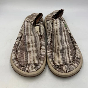 Sanuk Herren Slipper Sneaker Halbschuh | grau gestreift | Größe 11 gepolstert - Bild 1 von 10